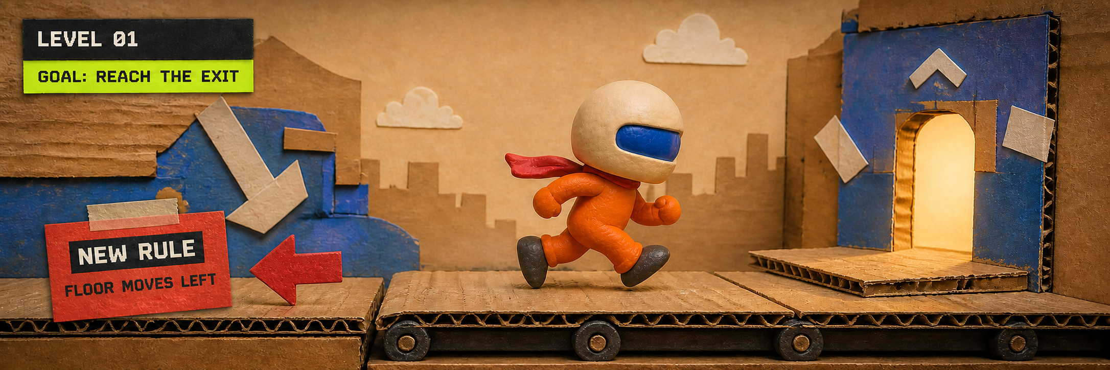 HELMET ZERO running against a moving floor